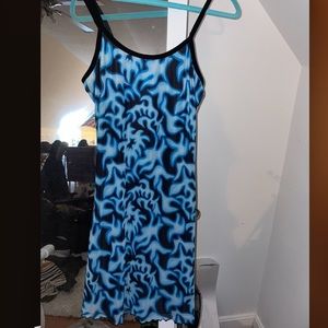 Blue and black dress